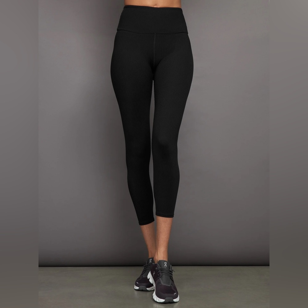 Carbon38 black ribbed legging size small